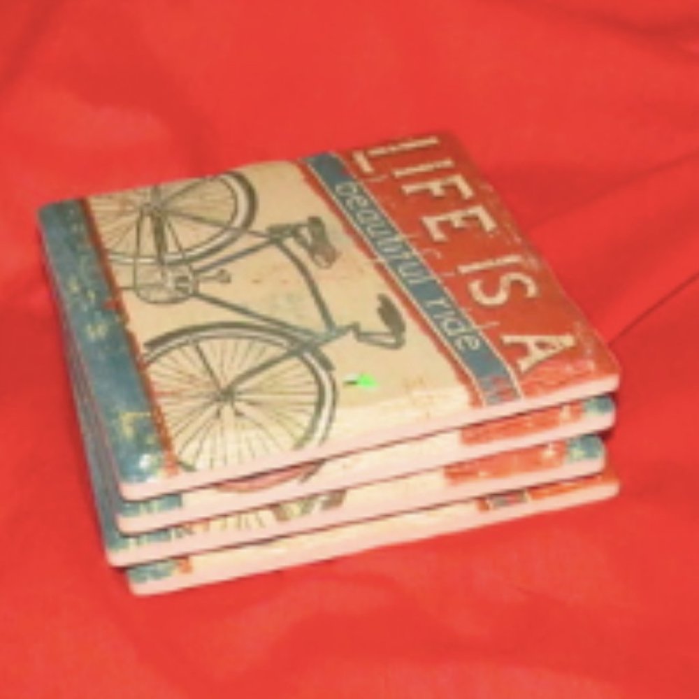 Four (4) Cycling Bike Coasters
